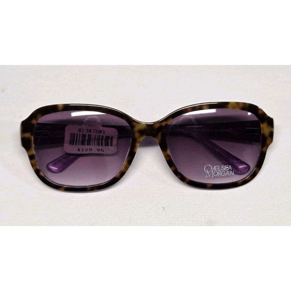 Chelsea Morgan Suns Purple Tortoise Layered Sunglasses Y2K Retro Women's 1546